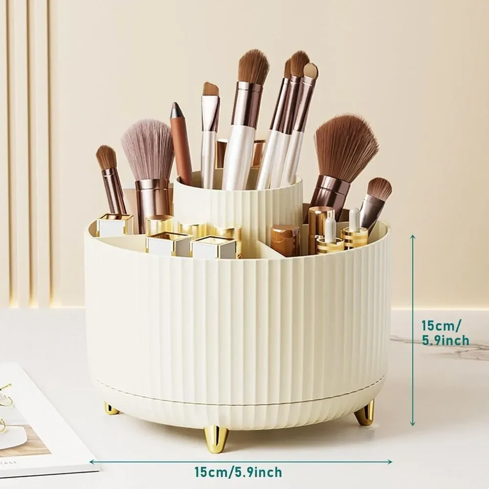 Diesisa 5 Slot Make up Brushes Cream Cup 360° Rotating Makeup Brush Holder